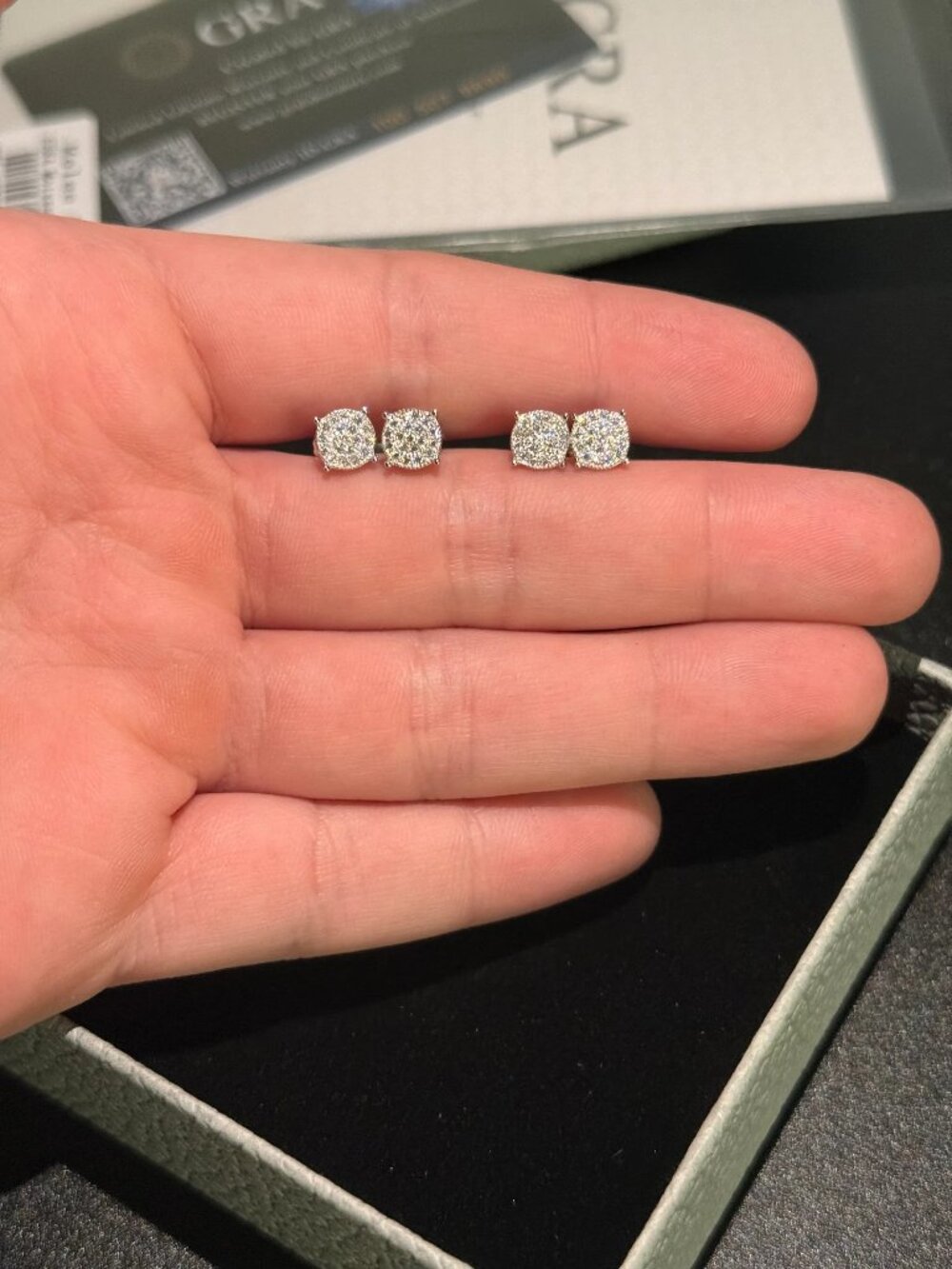 GRA Certified Moissanite Diamond Stud Earrings Round Cut Sterling Silver